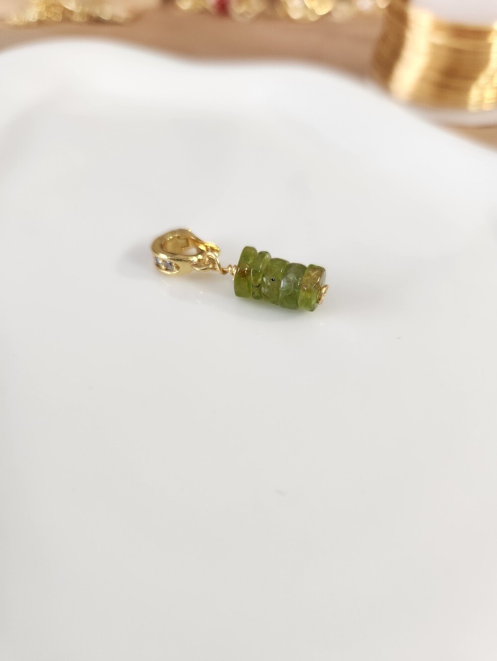 Clip On Peridot Charm